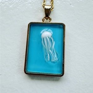 Jellyfish Gold Necklace handmade